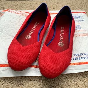 Red Rothy’s round toe flats